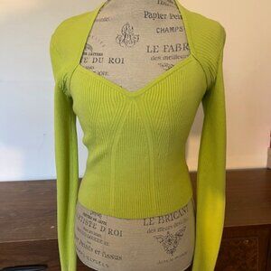 Express Fitted Ribbed Sweetheart Sweater